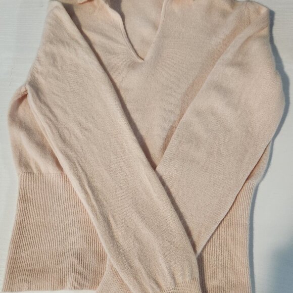 Women's Context Pink Cashmere Blend Long Sleeve Sweater Size XL - Picture 8 of 12